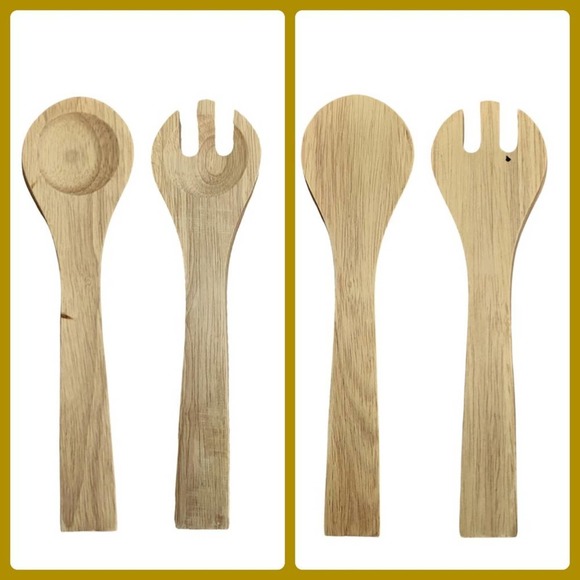 The Natural Lifestyle Bamboo Salad Serving Set 7 piece Made in Thailand - Picture 4 of 9